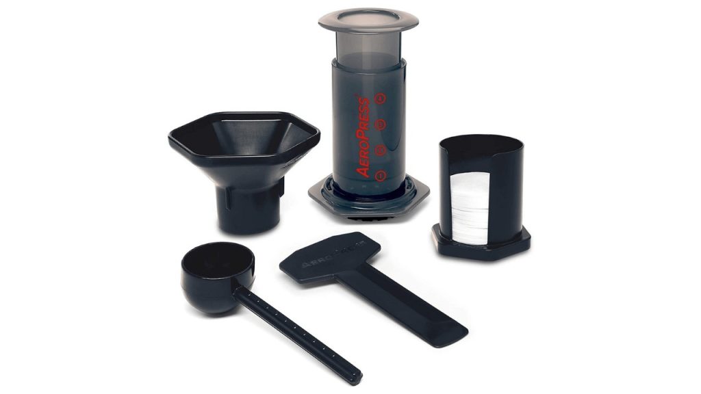 Aeropress with its accessories